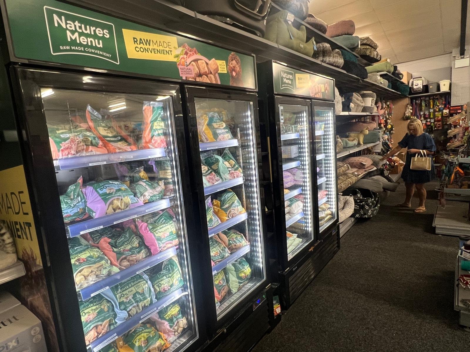 Frozen nature menu dog food section in Boston Aquatics and Pets in Boston Lincolnshire Frozen nature menu dog food section in Boston Aquatics and Pets in Boston Lincolnshire