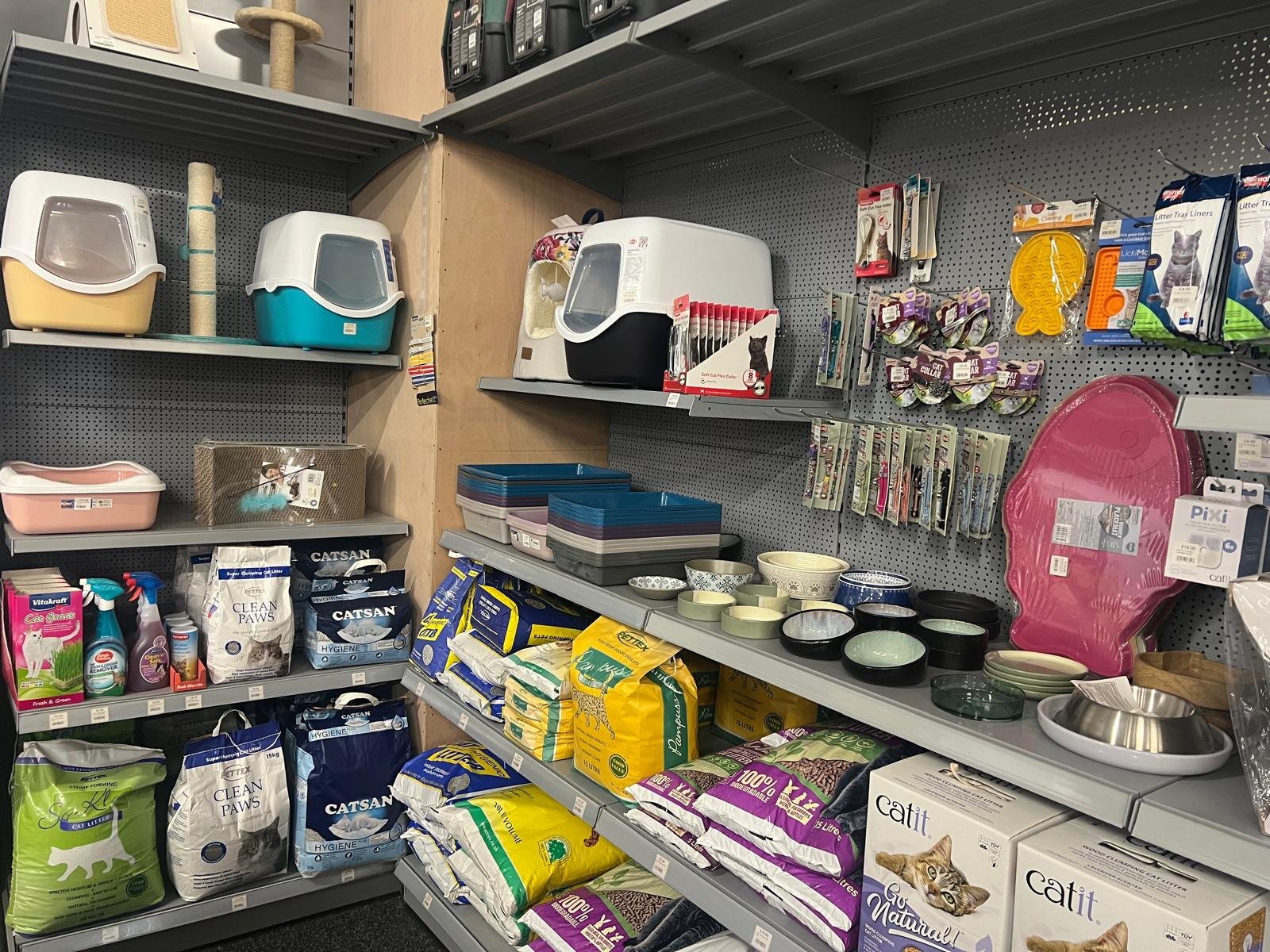 cat litter section in Boston Aquatics and Pets in store photo in Boston Lincolnshire cat litter section in Boston Aquatics and Pets in store photo in Boston Lincolnshire